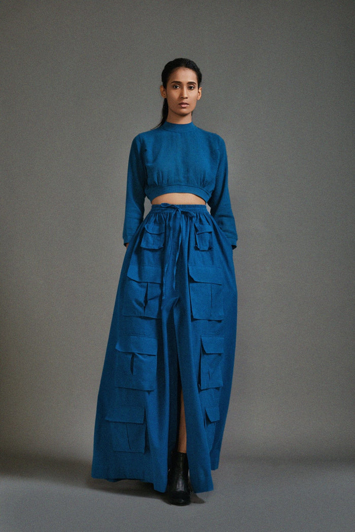 Mati Dresses Blue Cargo Skirt