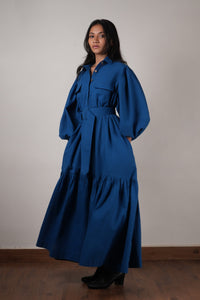 Mati Dresses Blue Shirt Kaavya Dress