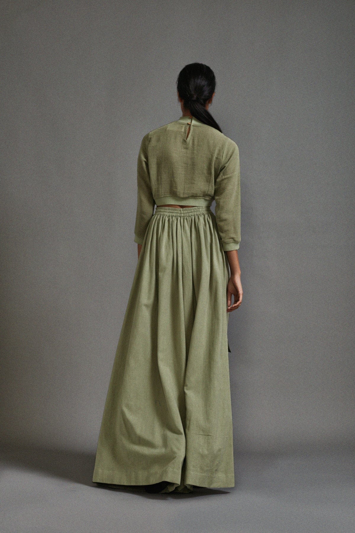 Mati Dresses Green Crop Top and Cargo Skirt Set