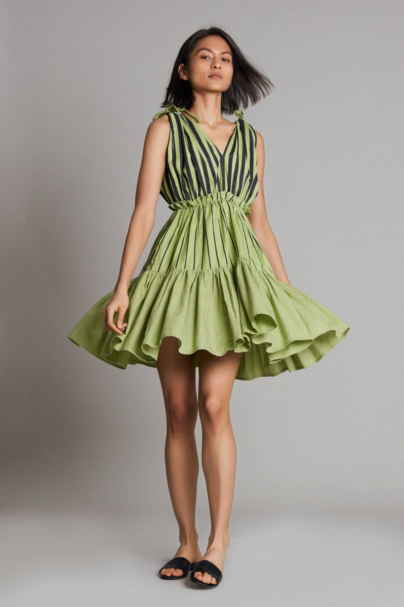 Mati Dresses Lakeerein Green Frill Dress