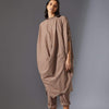 Mati Dresses Mati Beige Cowl Tunic With Ribbed Collar