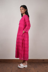 Mati Dresses Mati Pleated Dress-Pink