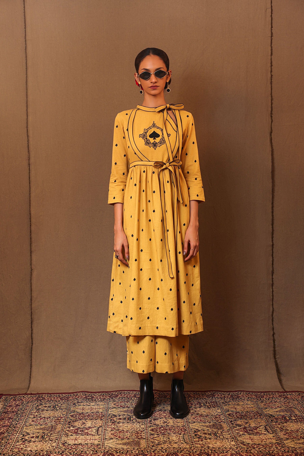 Mati Dresses Mustard Club EMB Rakha Tunic