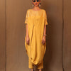 Mati Dresses Mustard Club STR Button Cowl Tunic