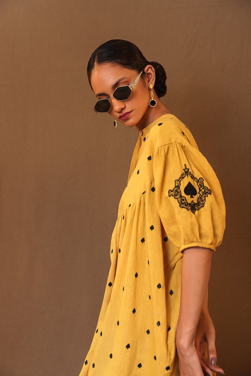 Mati Dresses Mustard Spade EMB Acra Tunic