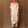 Mati Dresses Off-White Club STR Button Cowl Tunic