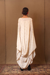 Mati Dresses Off-White Zari Heart EMB Cowl Dress