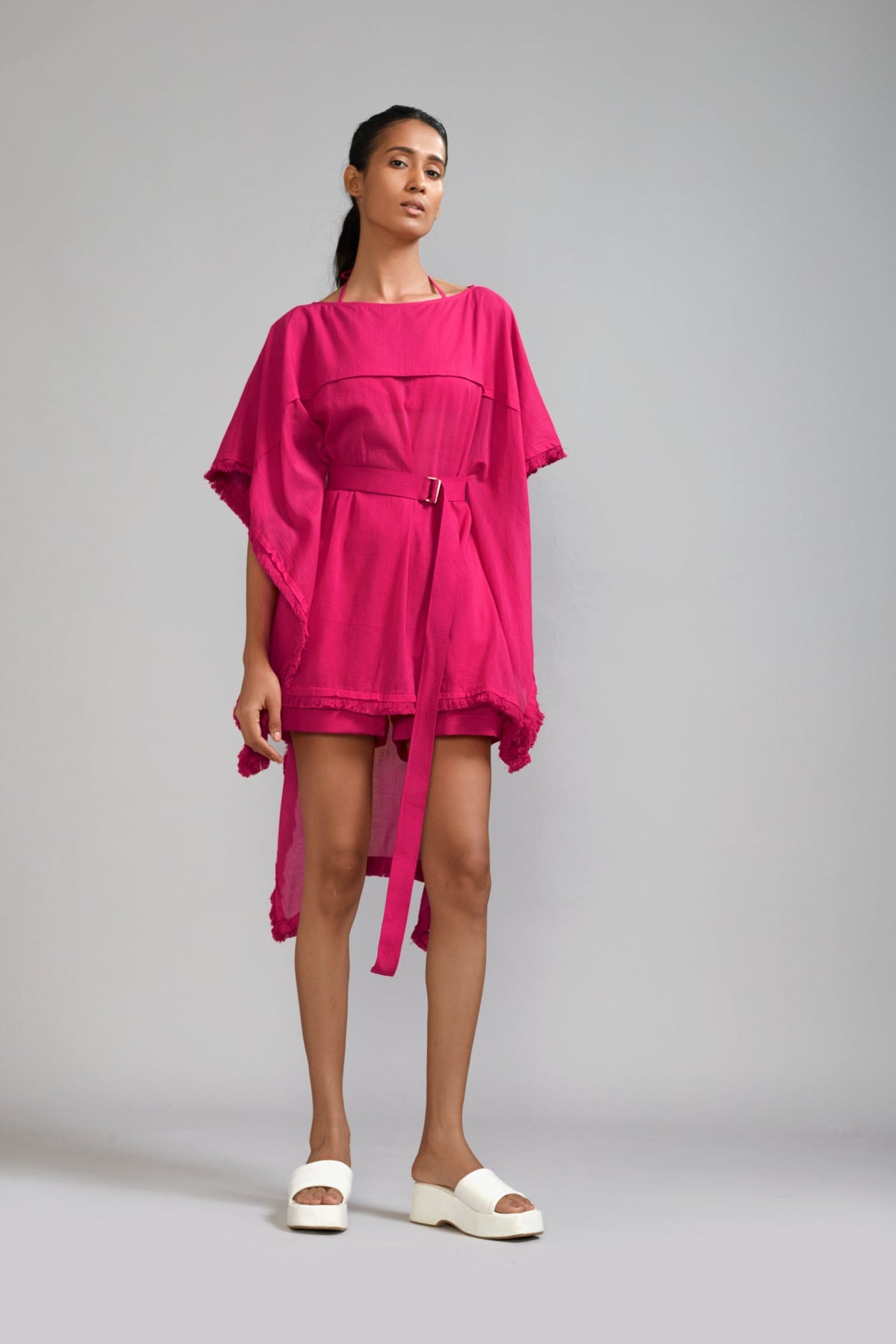 Mati Dresses Pink Fringed Kaftan