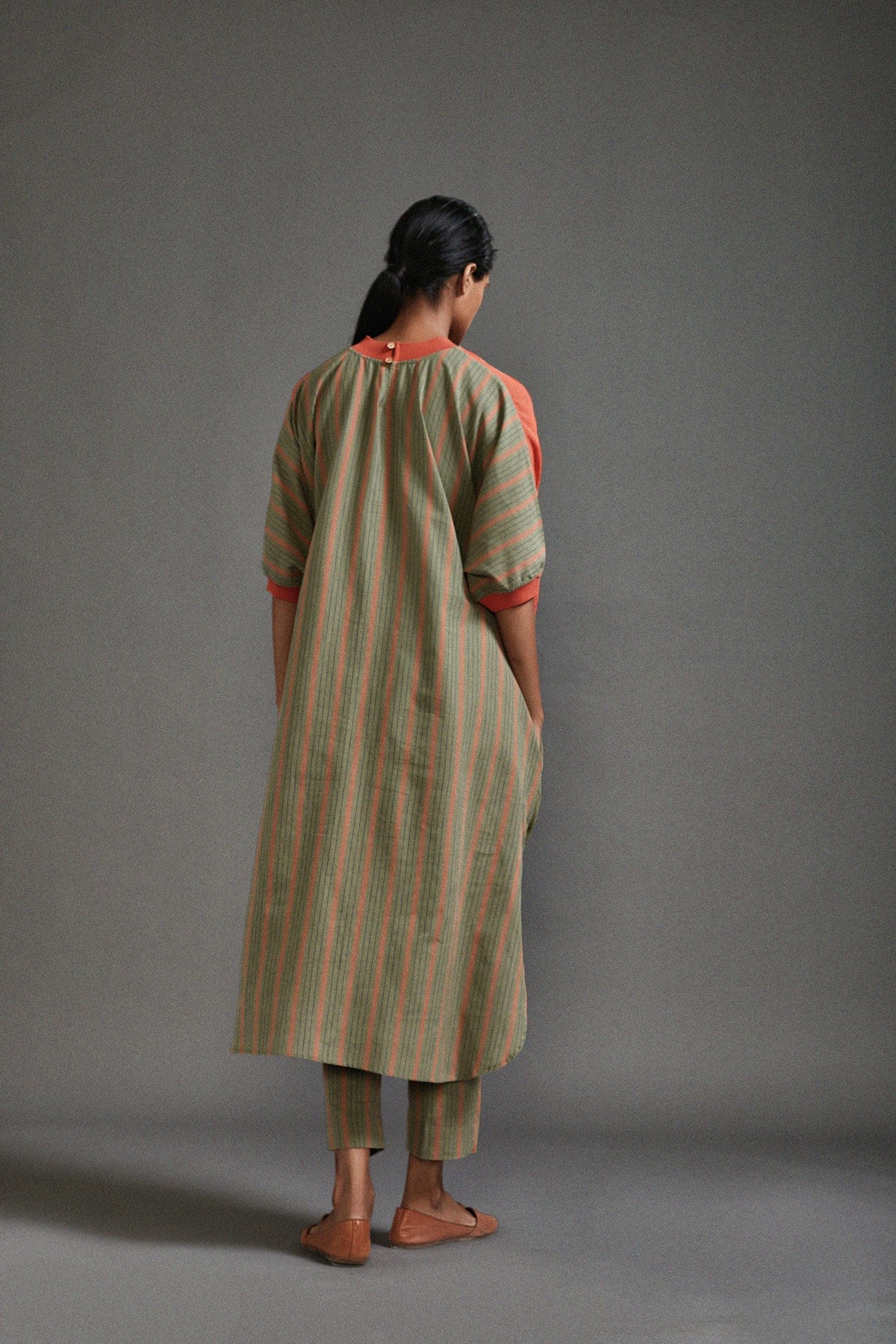 Mati Dresses Rust & Green CB  Cowl Tunic Set