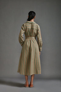 Mati Dresses Striped Safari Belted Dress