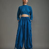 Mati Dresses XS Blue Crop Top and Cargo Set