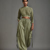 Mati Dresses XS Green Crop Top and Cargo Set