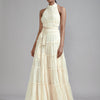 Mati Dresses XS Off-White Backless Tiered Gown (Ready to Ship)