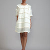 Mati Dresses XS Off-White Fringed Short Dress