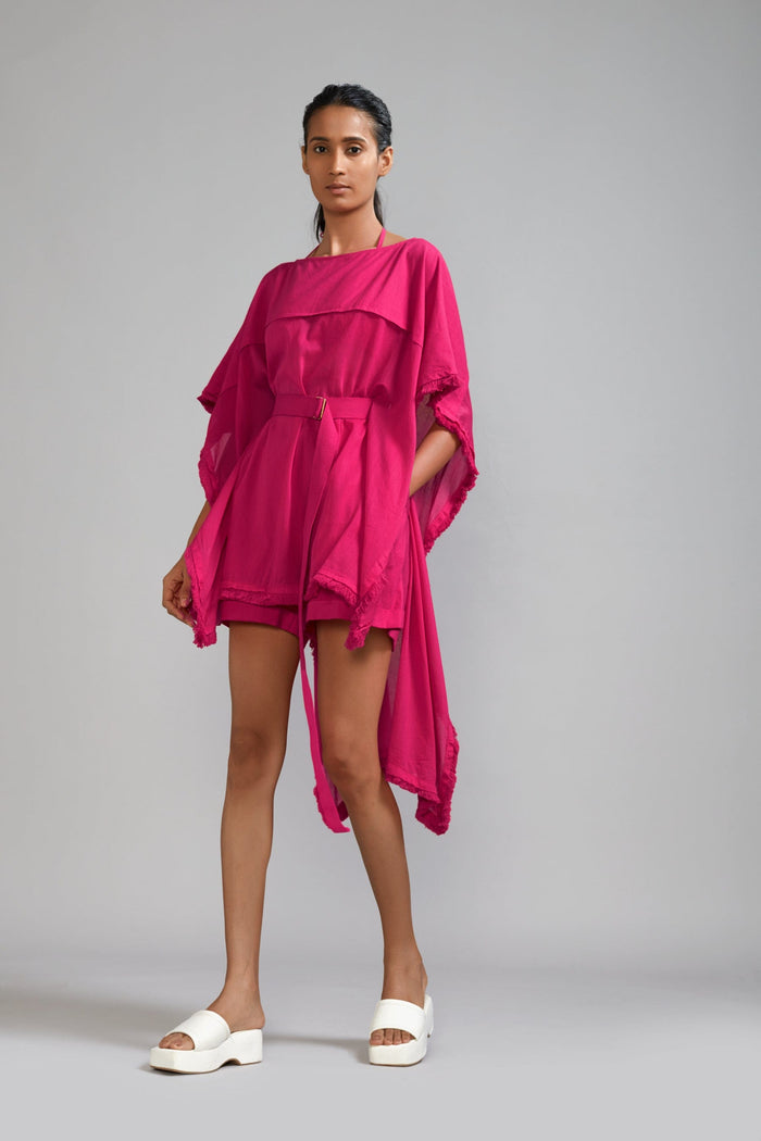 Mati Dresses XS Pink Fringed Kaftan