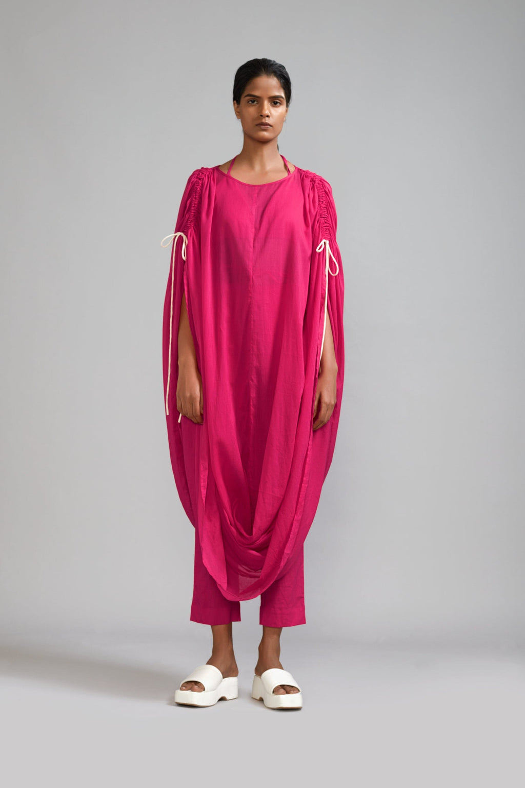 Mati Dresses XS Pink Gathered Cowl Tunic (Ready to Ship)