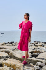 Mati Dresses XS Pink Ruffle Sleeve Dress (Ready to Ship)