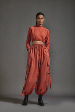 Mati Dresses XS Rust Crop Top and Cargo Set