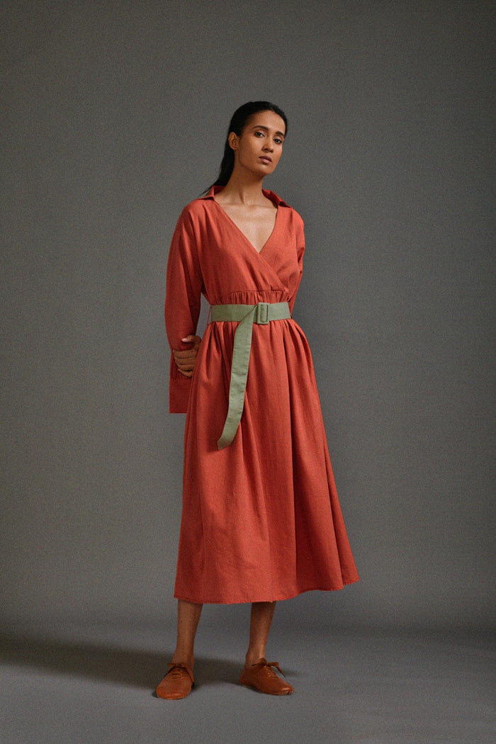 Mati Dresses XS Rust Safari Belted Dress