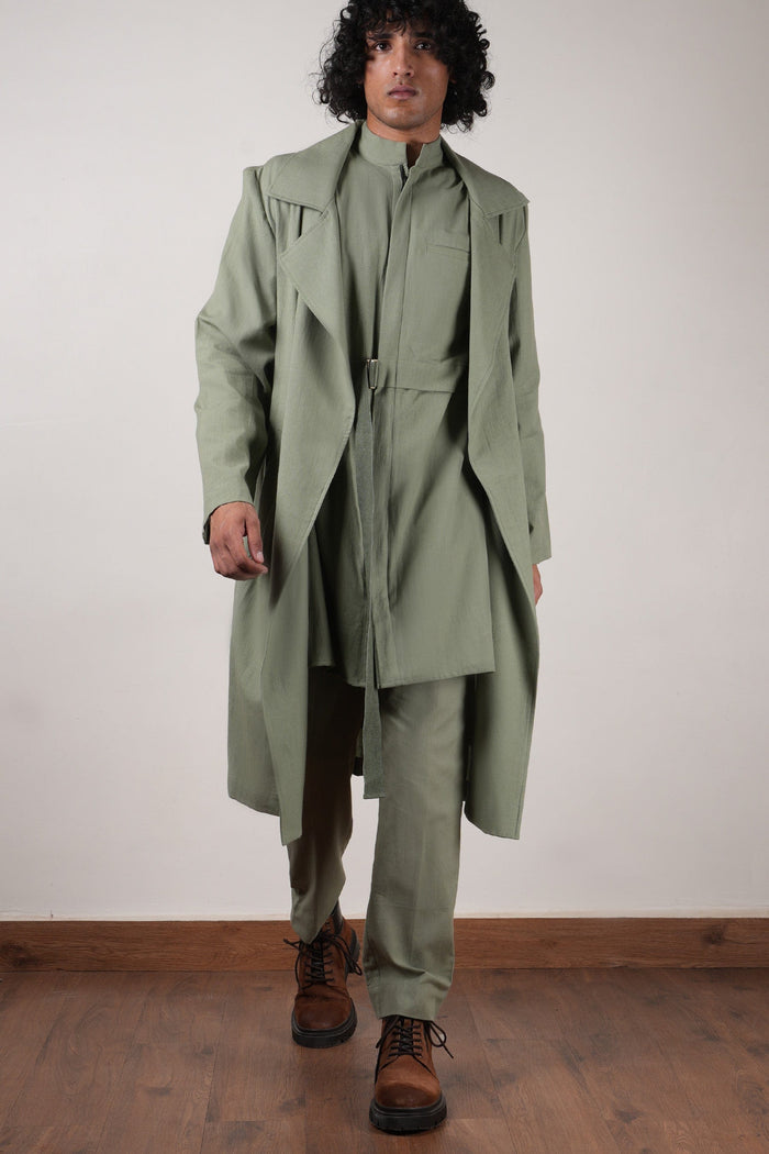 Mati JACKET Men's Green Trench Jacket