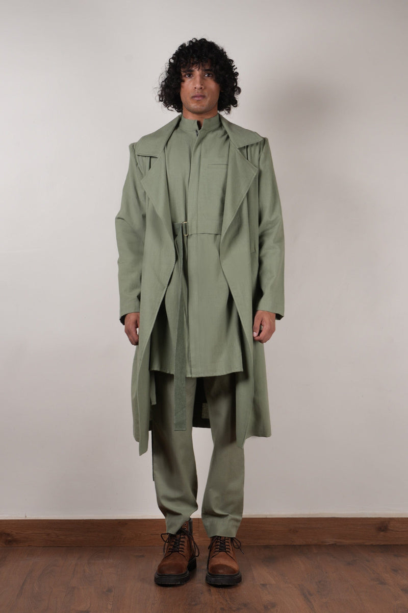 Mati JACKET Men's Green Trench Jacket