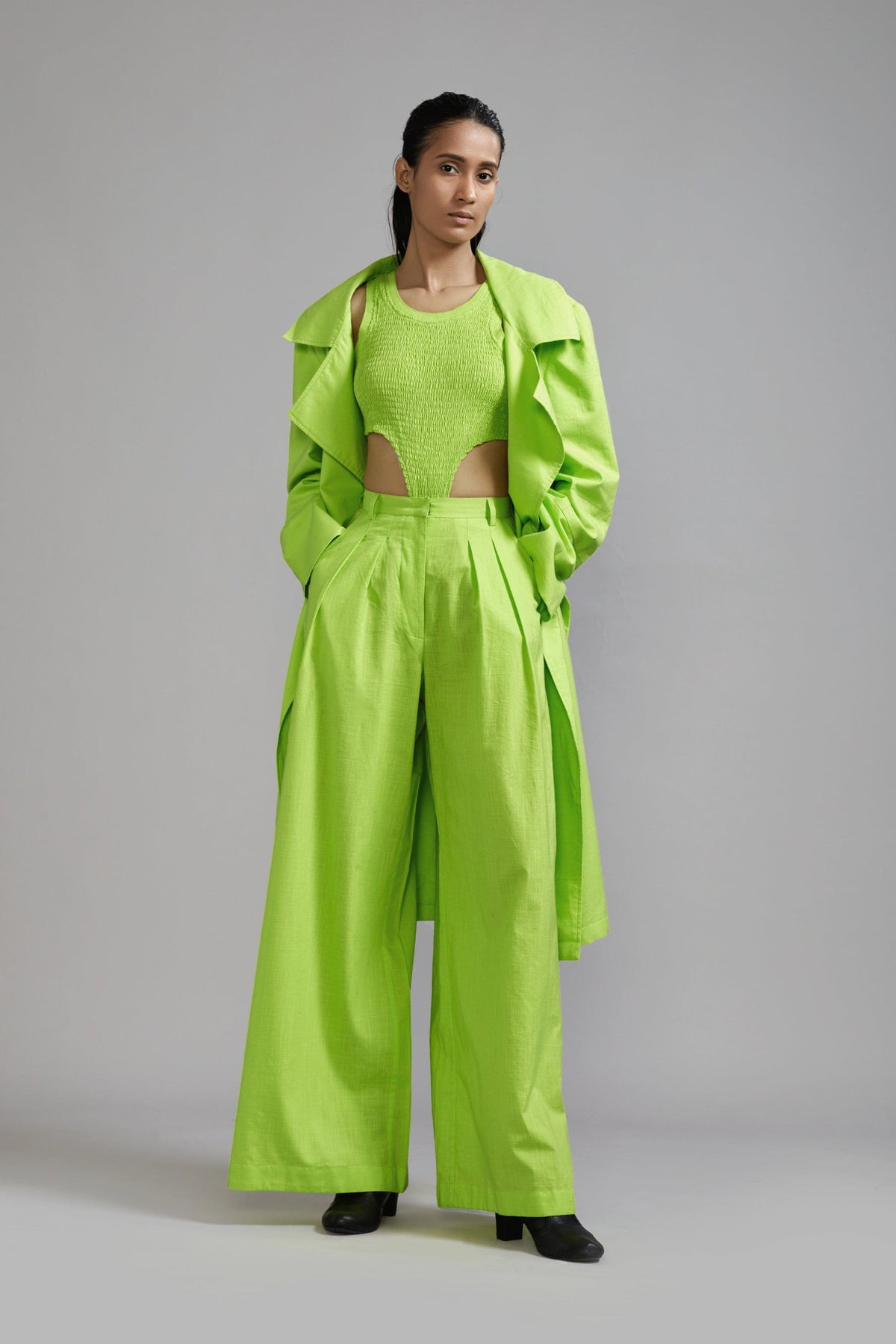 Mati JACKET Neon Green Trench Jacket