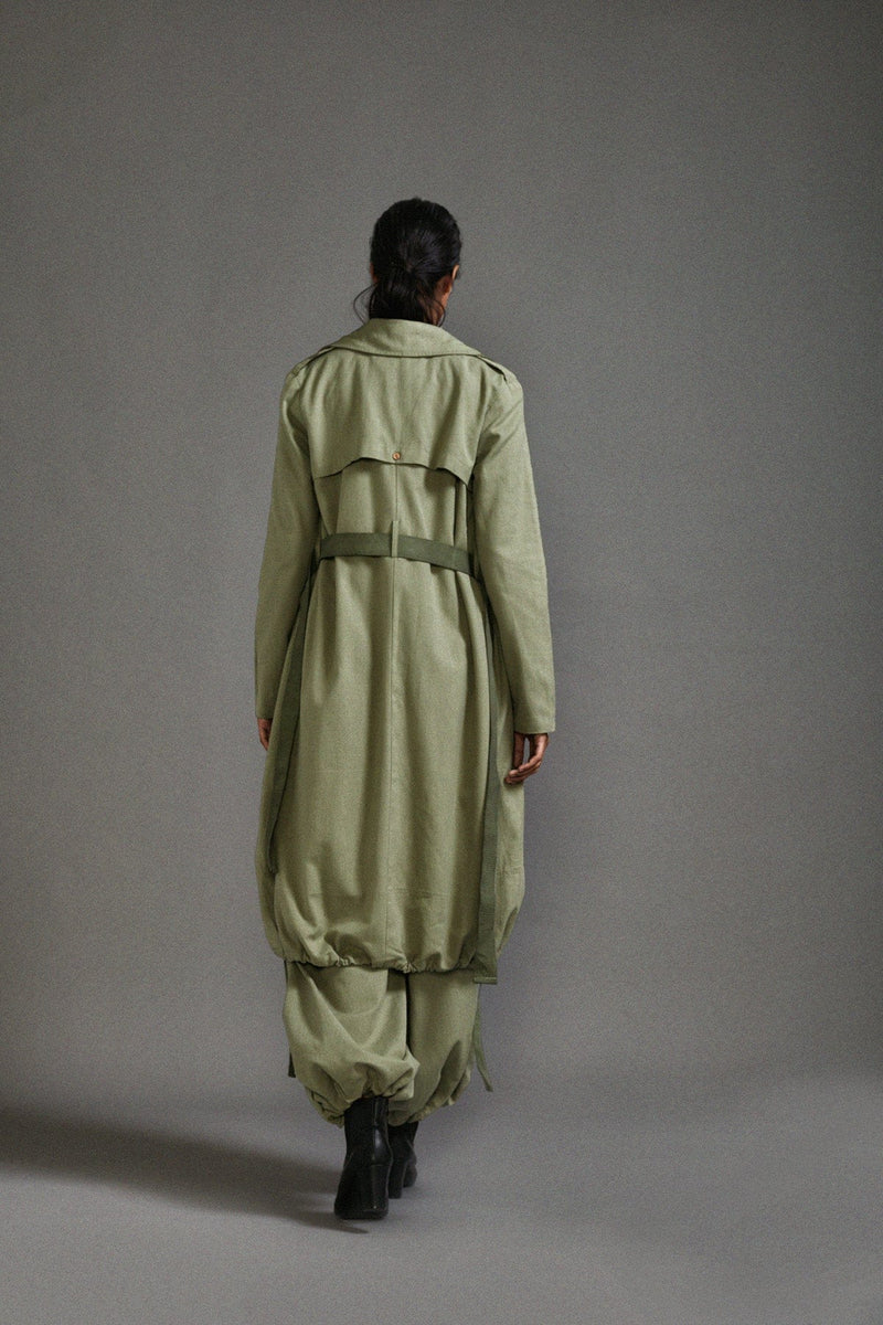 Mati Jackets Green Safari Trench Jacket