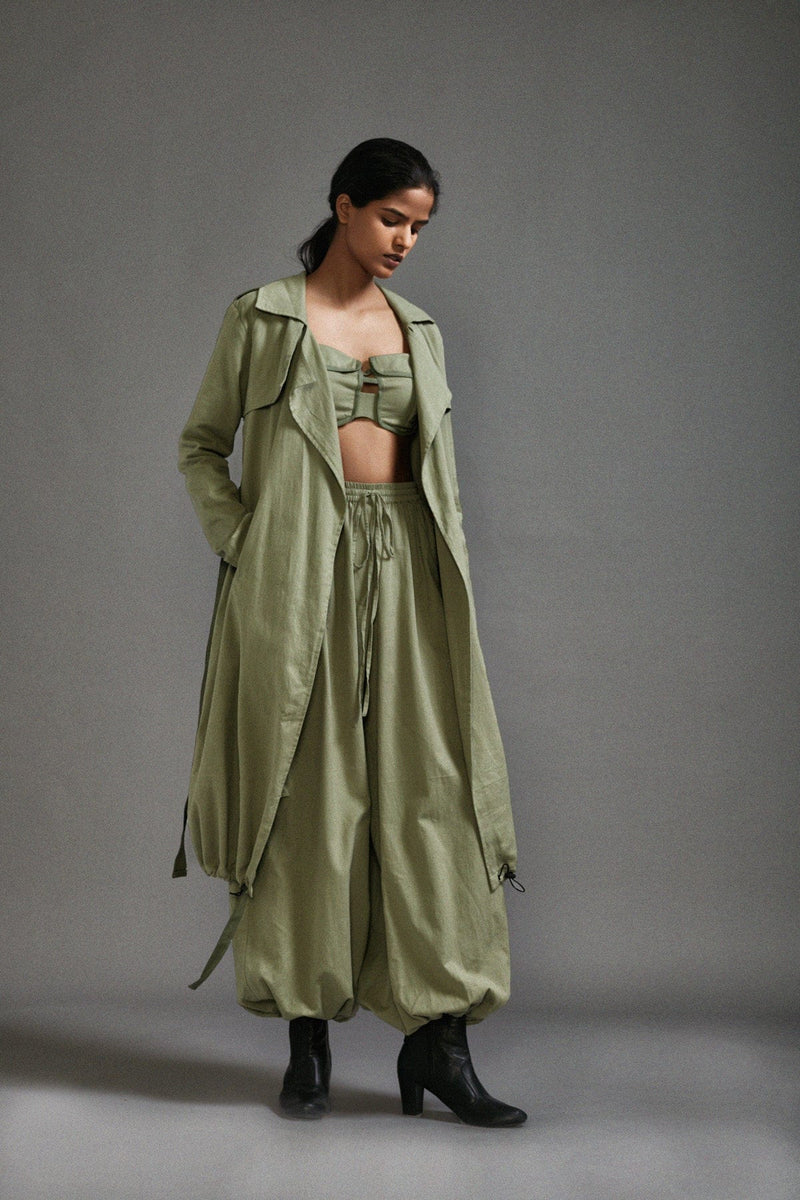 Mati Jackets XS Green Safari Trench Jacket