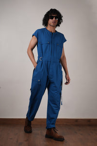 Mati JUMPSUIT Men's Blue Safari Jumpsuit