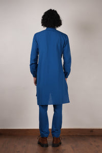 Mati kurta Men's Blue Belted Kurta