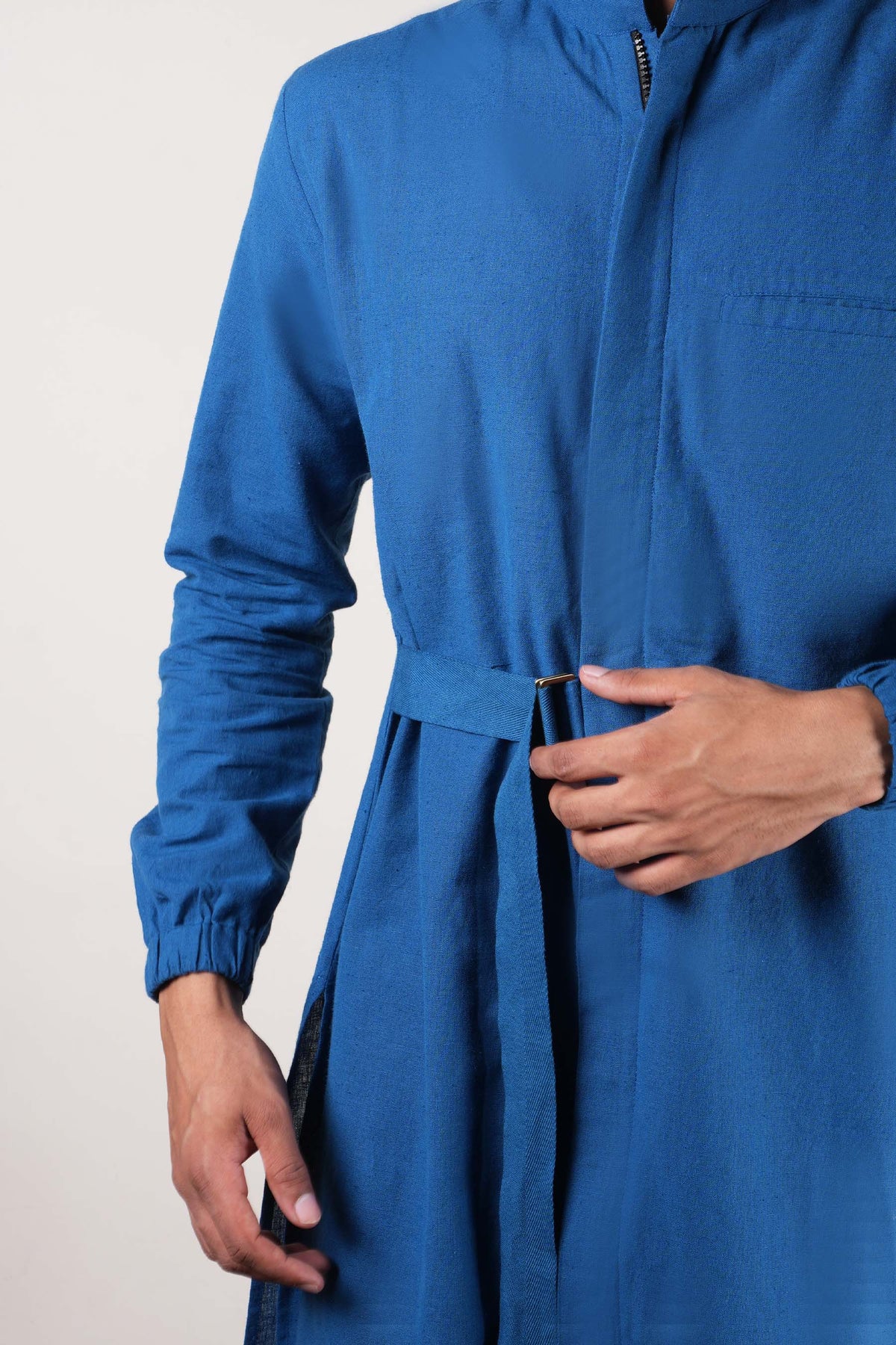 Mati kurta Men's Blue Belted Kurta