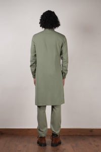 Mati kurta Men's Green Belted Kurta