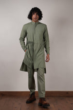 Mati kurta Men's Green Belted Kurta