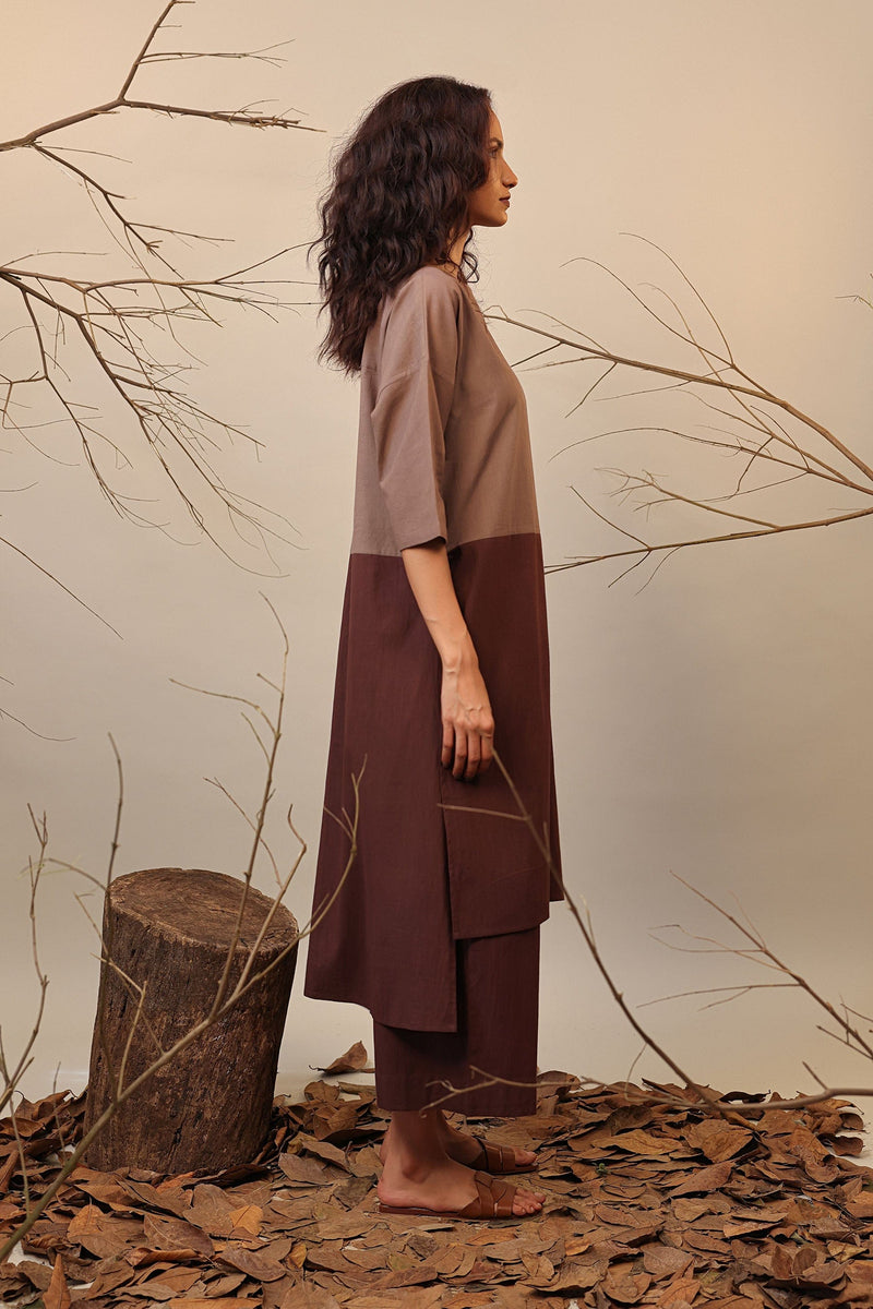 Mati Outfit Sets Beige & Brown Dual Ruka Tunic