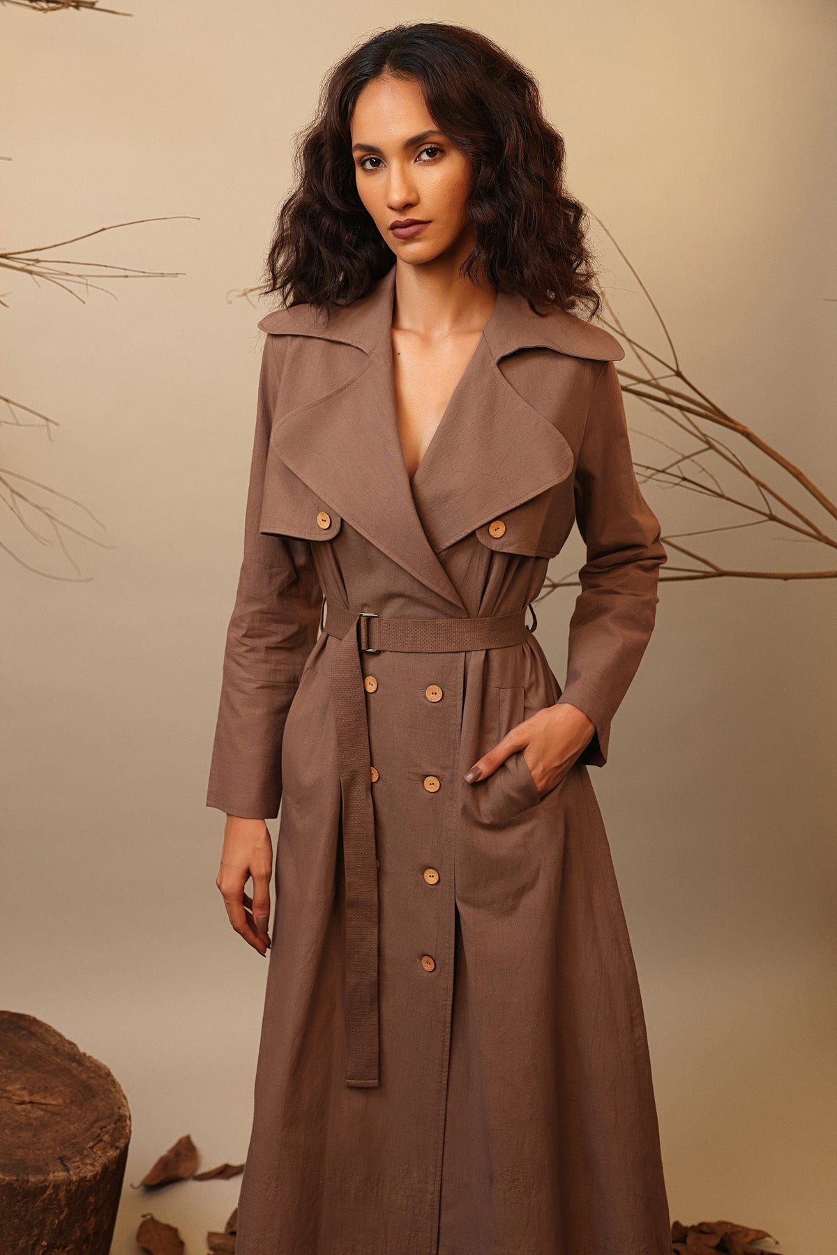 Mati Outfit Sets Biege Trench Dress