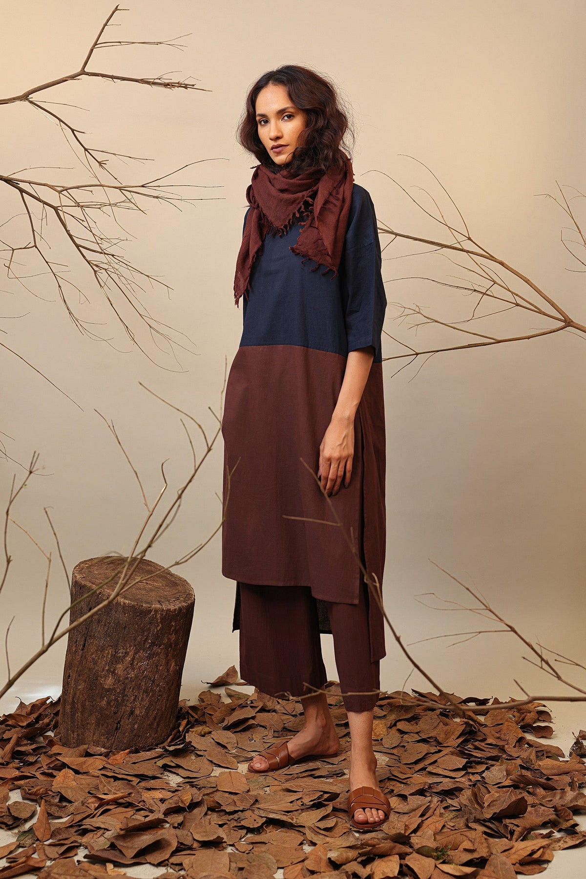 Mati Outfit Sets Blue & Brown Dual Ruka Tunic