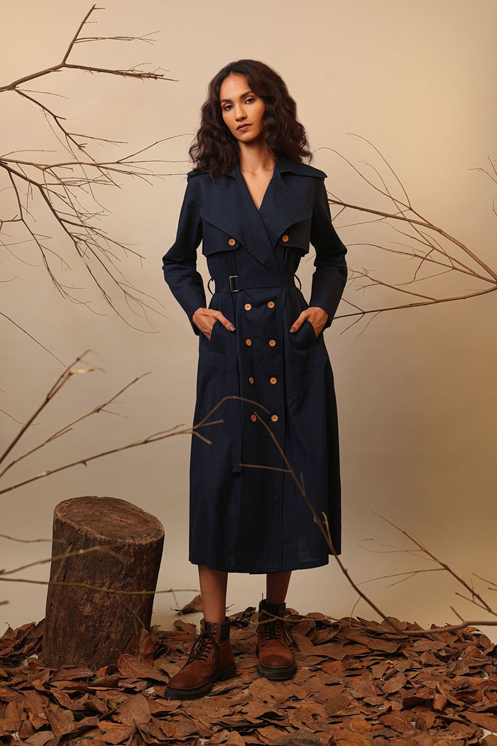 Mati Outfit Sets Blue Trench Dress