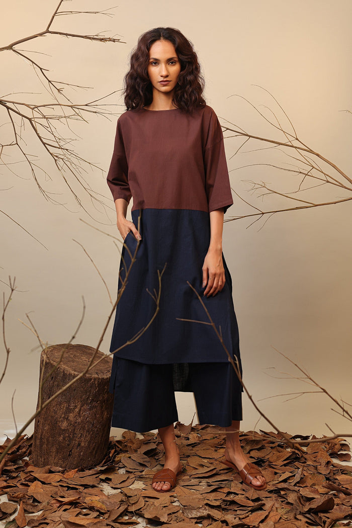 Mati Outfit Sets Brown & Blue Dual Ruka Tunic