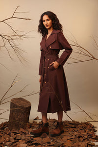 Mati Outfit Sets Brown Trench Dress