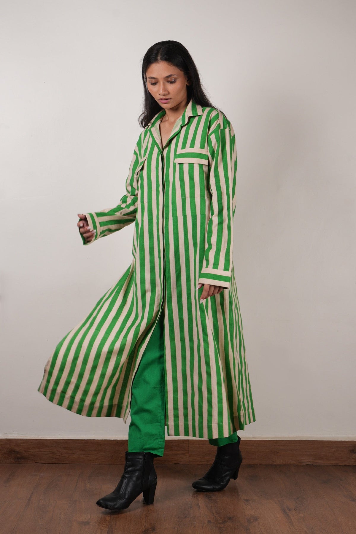 Mati Outfit Sets Mati Green Striped Tunic Set (2 PCS)