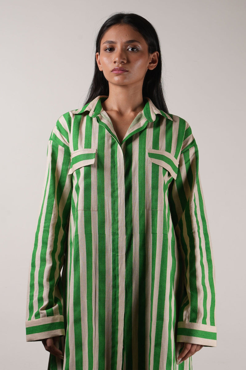 Mati Outfit Sets Mati Green Striped Tunic Set (2 PCS)