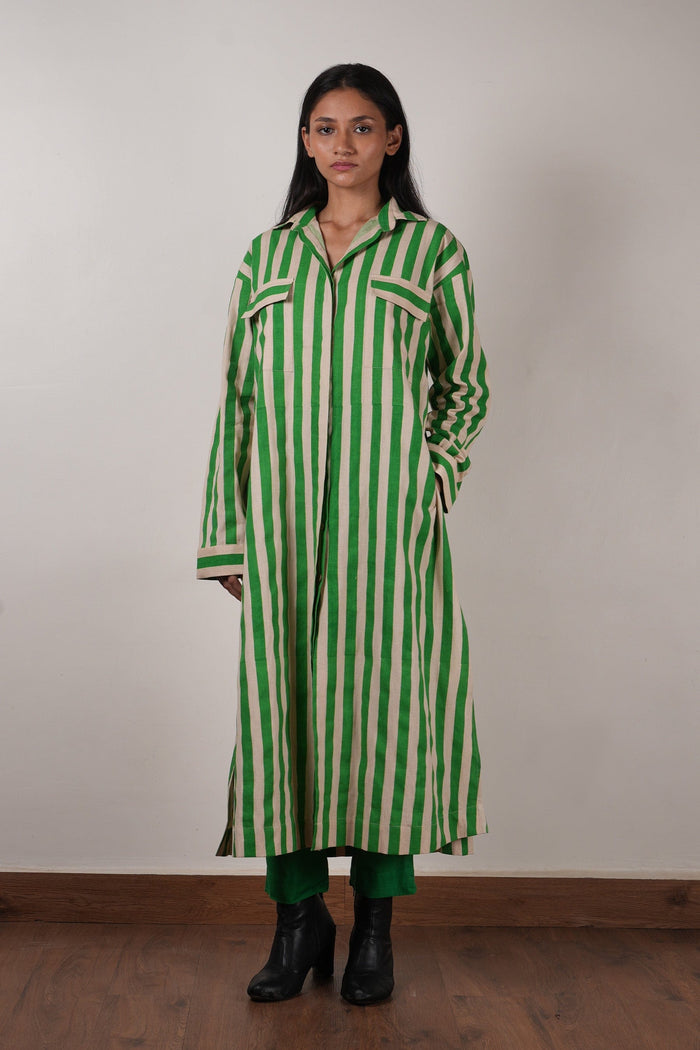 Mati Outfit Sets Mati Green Striped Tunic Set (2 PCS)