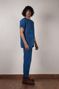 Mati Outfit Sets Men's Blue Flap Co-ord Set (2 PCS)