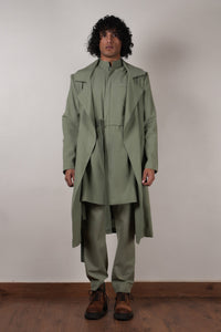 Mati Outfit Sets Men's Green Trench Set (3 PCS)