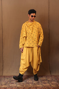 Mati Outfit Sets Mustard EMB Spade Jacket Pant Set (3 PCS)