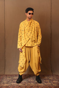 Mati Outfit Sets Mustard EMB Spade Jacket Pant Set (3 PCS)