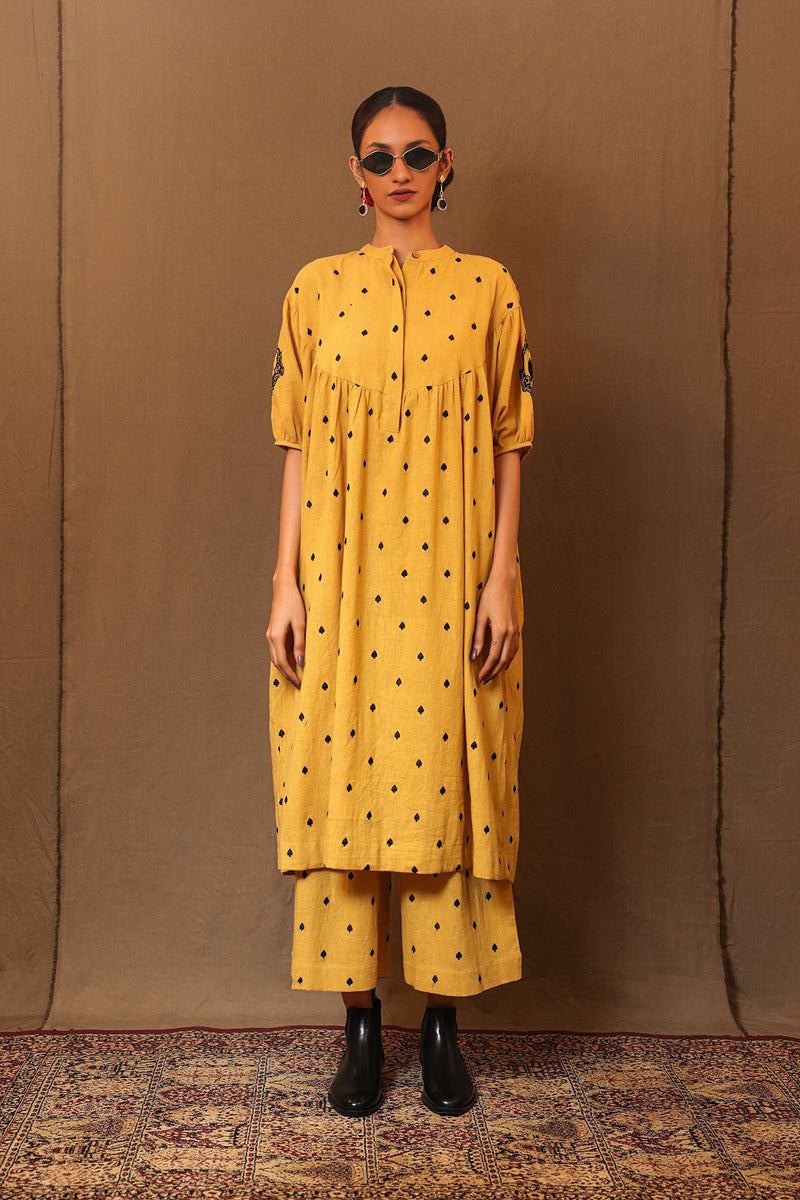 Mati Outfit Sets Mustard Spade EMB Acra Tunic Set (2 PCS)