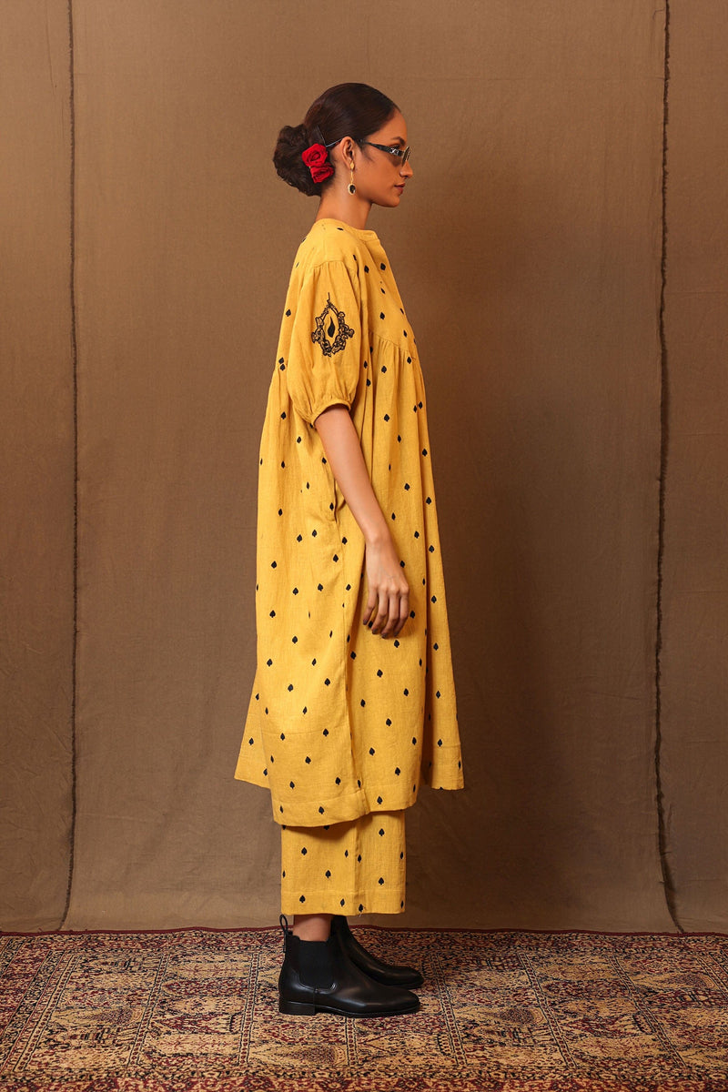 Mati Outfit Sets Mustard Spade EMB Acra Tunic Set (2 PCS)