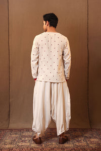 Mati Outfit Sets Off-White Heart EMB Kurta Baggy Set (2 PCS)