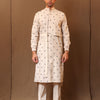 Mati Outfit Sets S Off-White Spade EMB Belted Kurta Set (2 PCS)